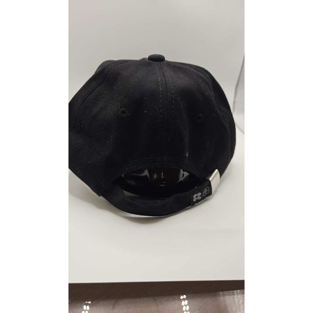 Black Punk Goth Grunge Hat Pierced Brim Rings Alt Emo Skate Adjust Cap Unisex - Picture 5 of 7